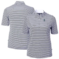 Women's Cutter & Buck  Navy Seattle Mariners Virtue Eco Pique Stripe Top