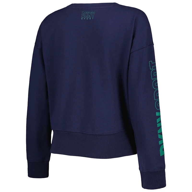 Sweat-shirt col V Seattle Mariners Lily DKNY Sport pour femme, bleu marine
