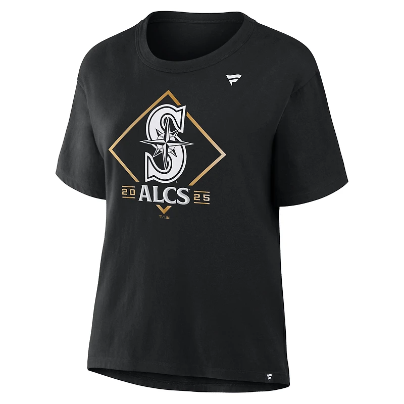 Women's Fanatics Black Seattle Mariners 2025 American League Division Series Champions Locker Room T-Shirt