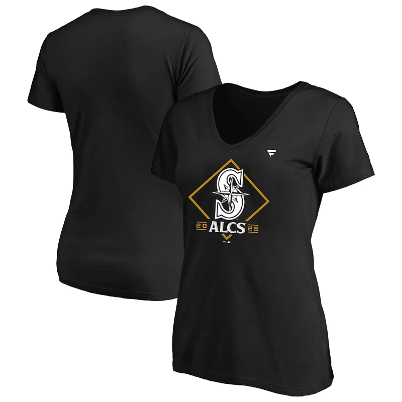 Women's Fanatics Black Seattle Mariners 2025 American League Division Series Champions Plus Locker Room T-Shirt