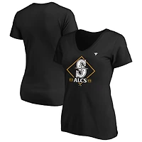 Women's Fanatics Black Seattle Mariners 2025 American League Division Series Champions Plus Locker Room T-Shirt