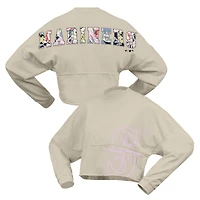 Women's Fanatics  Cream Seattle Mariners Floral Preppy Cropped Long Sleeve T-Shirt