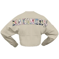 Women's Fanatics  Cream Seattle Mariners Floral Preppy Cropped Long Sleeve T-Shirt