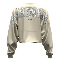 T-shirt court à manches longues Fanatics beige clair pour femme, motif floral Seattle Mariners Spirit