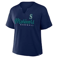 T-shirt boxy bleu marine pour femme Fanatics, fan des Seattle Mariners, stade préféré fans