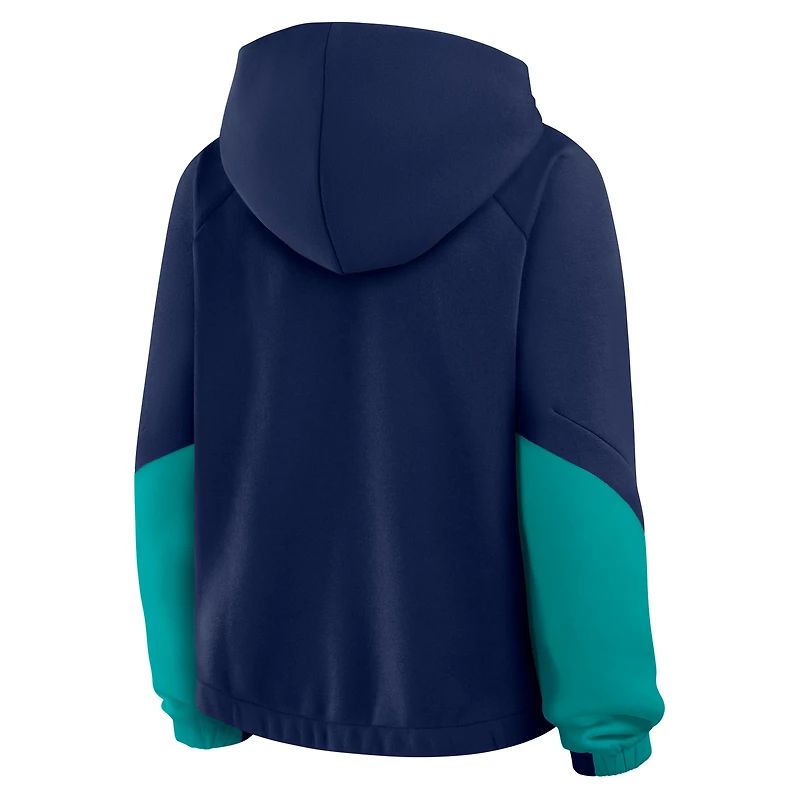 Sweat à capuche surdimensionné pour femme Fanatics Navy Seattle Mariners Time to Win