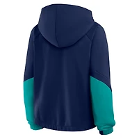 Sweat à capuche surdimensionné pour femme Fanatics Navy Seattle Mariners Time to Win