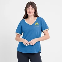 T-shirt à col en V pour femme Fanatics Royal Seattle Mariners Binge Worthy Stadium Slub