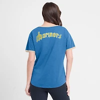 T-shirt à col en V pour femme Fanatics Royal Seattle Mariners Binge Worthy Stadium Slub