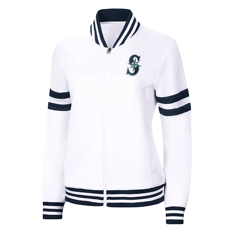 Women's G-III 4Her by Carl Banks White Seattle Mariners Pre-Game - Full-Zip Track Jacket