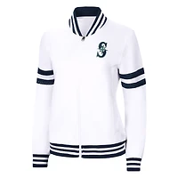 Women's G-III 4Her by Carl Banks White Seattle Mariners Pre-Game - Full-Zip Track Jacket