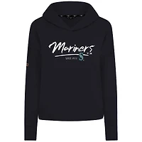 Sweat à capuche court noir Levelwear pour femme, motif Accolade Sweet Express des Seattle Mariners, en mélange tri-mélange