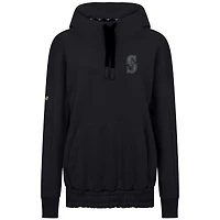Women's Levelwear Black Seattle Mariners Waterfall Nightfall Drop Shoulder Pullover Hoodie
