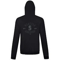 Women's Levelwear Black Seattle Mariners Waterfall Nightfall Drop Shoulder Pullover Hoodie