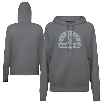 Women's Levelwear White Seattle Mariners Adorn Banner Arch Pullover Hoodie