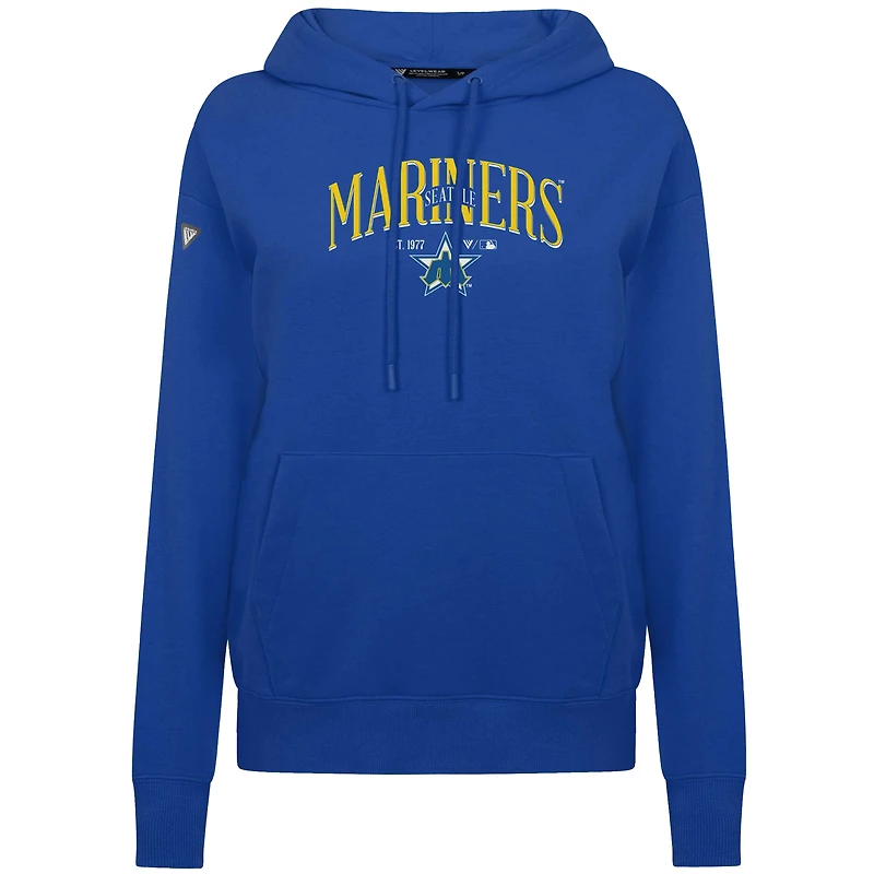 Sweat à capuche enfiler Spellout pour femme Levelwear Royal Seattle Mariners Adorn Throwback