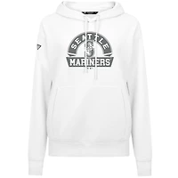 Women's Levelwear White Seattle Mariners Adorn Banner Arch Pullover Hoodie