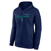 Women's Logo Athletic Navy Seattle Mariners Triumphant V-Neck Pullover Hoodie
