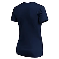 Women's Logo Athletic  Navy Seattle Mariners Official V-Neck T-Shirt