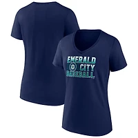 Women's Navy Seattle Mariners Hometown Graphic V-Neck T-Shirt