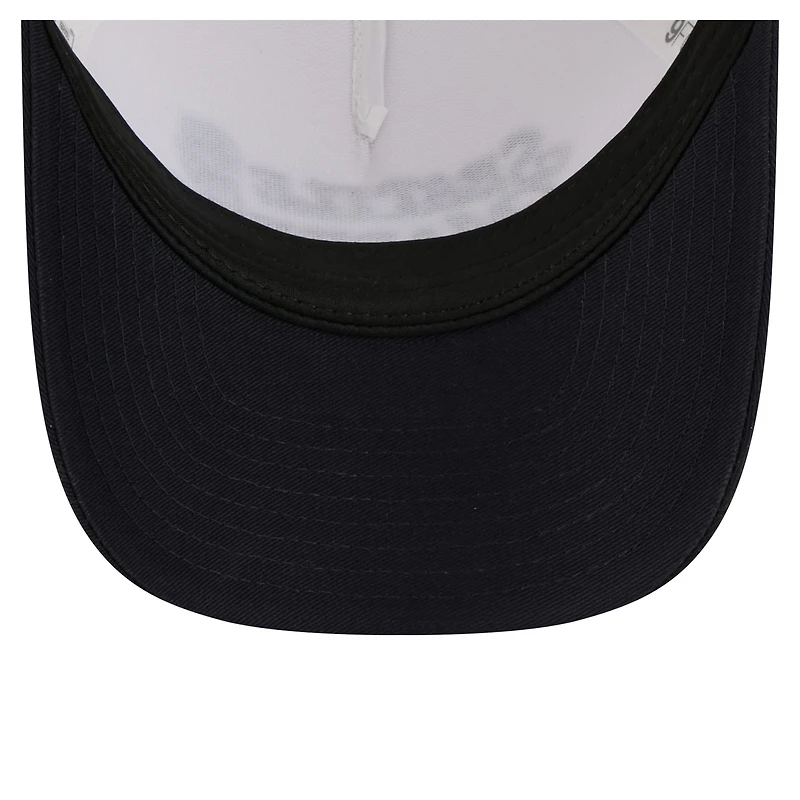 Women's New Era Light Beige/Navy Seattle Mariners Retro 9FORTY M-Crown A-Frame Trucker Adjustable Hat