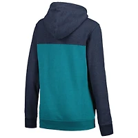 Veste à capuche entièrement zippée New Era pour femme, Seattle Mariners, color block, bleu marine