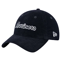 Casquette ajustable en velours côtelé 9TWENTY bleu marine des Seattle Mariners de New Era pour femme