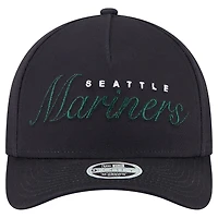 Women's New Era Navy Seattle Mariners Metallic A-Frame 9FORTY Adjustable Hat