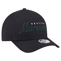 Women's New Era Navy Seattle Mariners Metallic A-Frame 9FORTY Adjustable Hat
