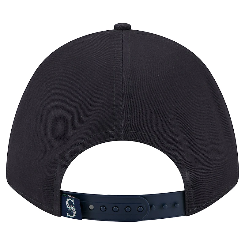 Women's New Era Navy Seattle Mariners Metallic A-Frame 9FORTY Adjustable Hat