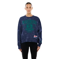 Women's New Era  Navy Seattle Mariners Throwback Oversized Boxy Sweatshirt