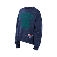 Women's New Era  Navy Seattle Mariners Throwback Oversized Boxy Sweatshirt