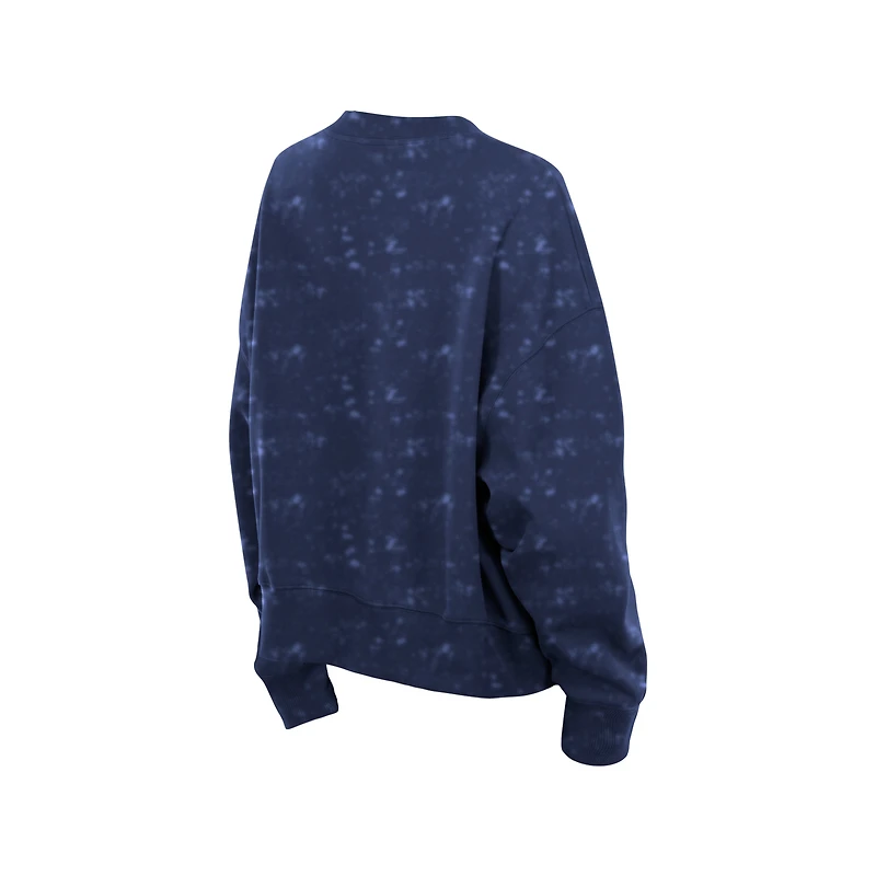 Women's New Era Navy Seattle Mariners Throwback Oversized Boxy Sweatshirt