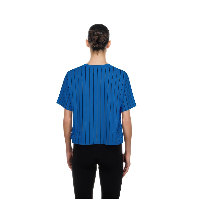 T-shirt New Era Royal Seattle Mariners City Connect Throwback Meshback à rayures carrées pour femme