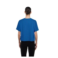 T-shirt New Era Royal Seattle Mariners City Connect Throwback Meshback à rayures carrées pour femme