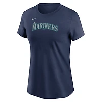 Women's Nike Cal Raleigh Navy Seattle Mariners Cooperstown Collection Fuse Name & Number T-Shirt