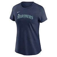 Women's Nike Julio Rodriguez Navy Seattle Mariners Cooperstown Collection Fuse Name & Number T-Shirt