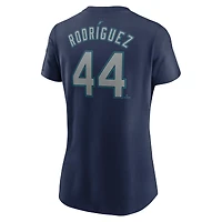 Women's Nike Julio Rodriguez Navy Seattle Mariners Cooperstown Collection Fuse Name & Number T-Shirt