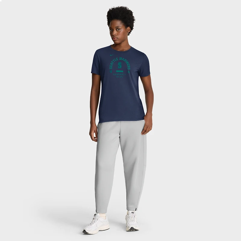 T-shirt Nike Dri-FIT Early Work pour femme, collection authentique Seattle Mariners, bleu marine