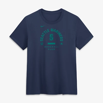T-shirt Nike Dri-FIT Early Work pour femme, collection authentique Seattle Mariners, bleu marine