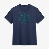 T-shirt Nike Dri-FIT Early Work pour femme, collection authentique Seattle Mariners, bleu marine