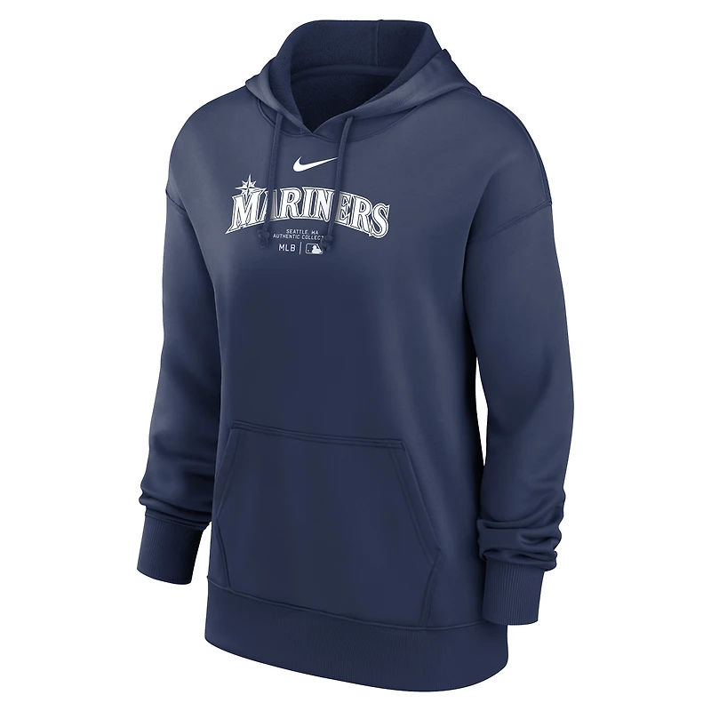 Sweat à capuche Nike bleu marine Seattle Mariners Authentic Collection Performance pour femme