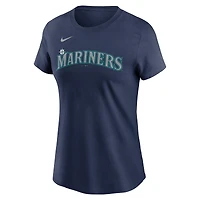 T-shirt avec nom et numéro Nike Randy Arozarena pour femmes, bleu marine, Seattle Mariners Fuse