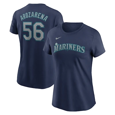 T-shirt avec nom et numéro Nike Randy Arozarena pour femmes, bleu marine, Seattle Mariners Fuse
