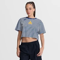 T-shirt court rayé Nike Royal/Crème Seattle Mariners Cooperstown Collection pour femme