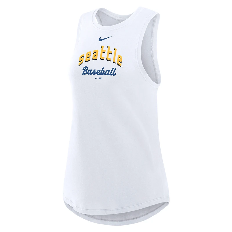 Women's Nike White Seattle Mariners City Connect Tricode High Neck Dri-FIT Tank Top