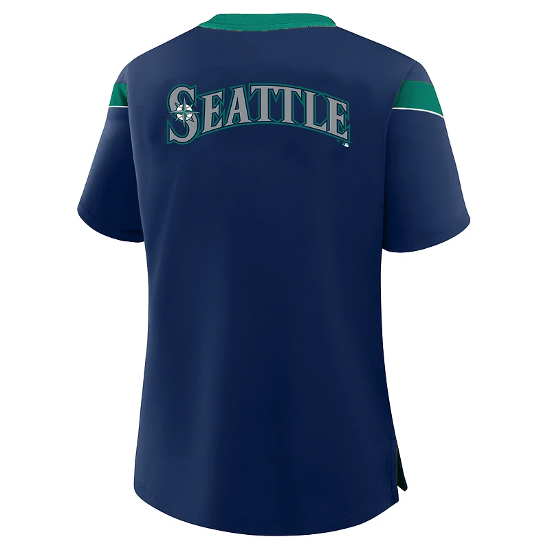 Women's Profile Navy Seattle Mariners Plus Lace-Up T-Shirt