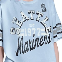 Women's Starter  Light Blue Seattle Mariners Cropped Hurry Up Offense T-Shirt