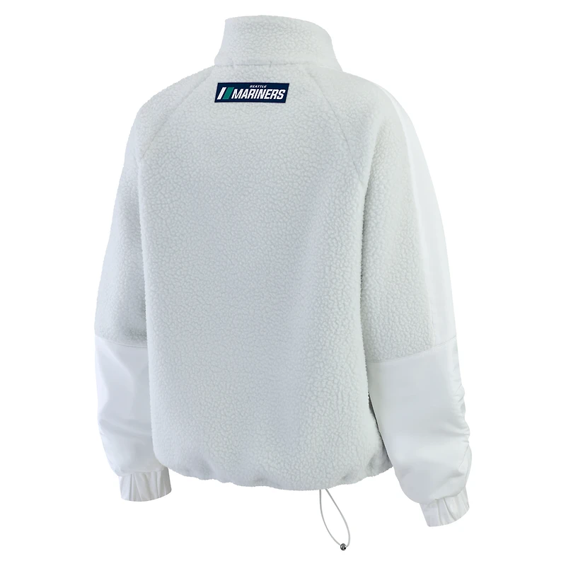 Veste polaire à quart de zip pour femme WEAR by Erin Andrews, grise, des Seattle Mariners