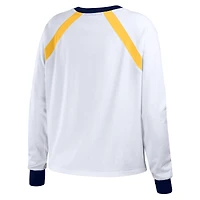 Women's WEAR by Erin Andrews White Seattle Mariners Raglan Long Sleeve T-Shirt